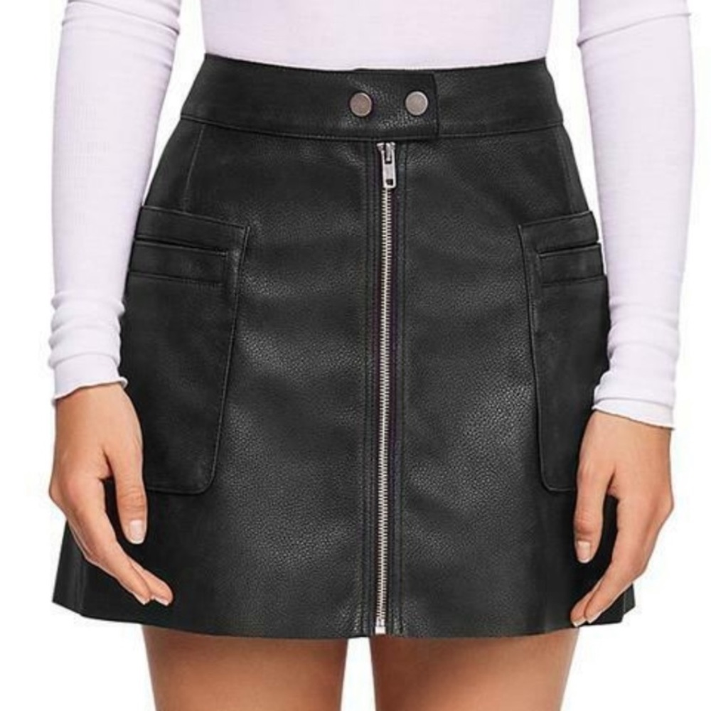 Free People Faux Leather Skirt